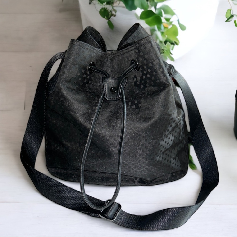 LULULEMON Buckets Of Fun Bag Dots Black Polyester Crossbody Drawstring